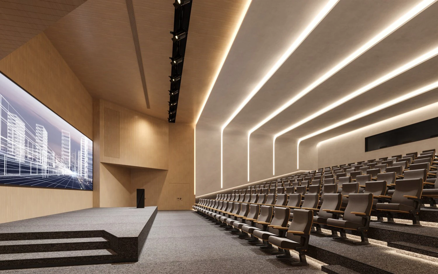 modern lecture hall 3D Model .c4d .max .obj .3ds .fbx .stl .blend 