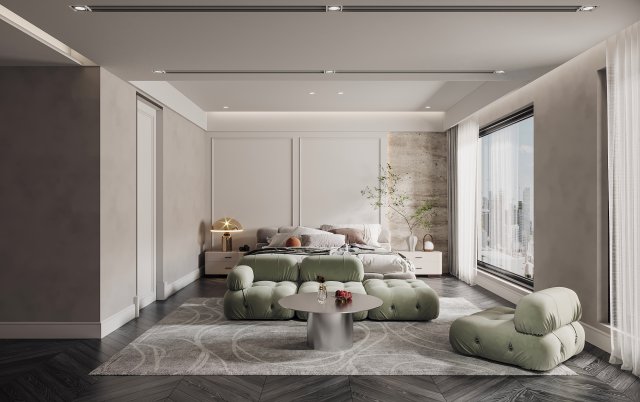 modern bedroom Modello 3D .c4d .max .obj .3ds .fbx .stl .blend 