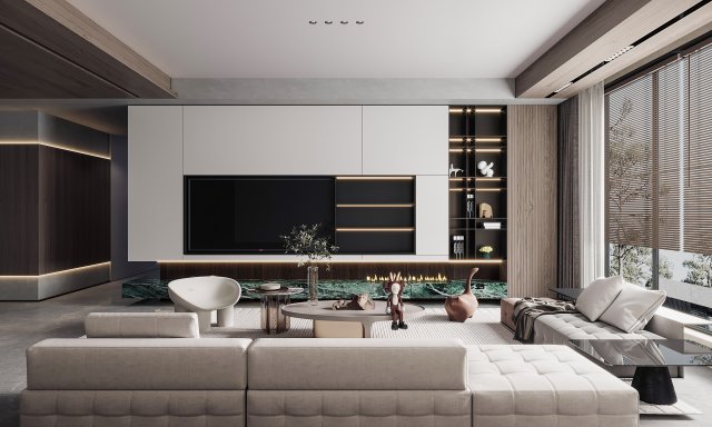 modern living room Modelo 3D .c4d .max .obj .3ds .fbx .stl .blend 