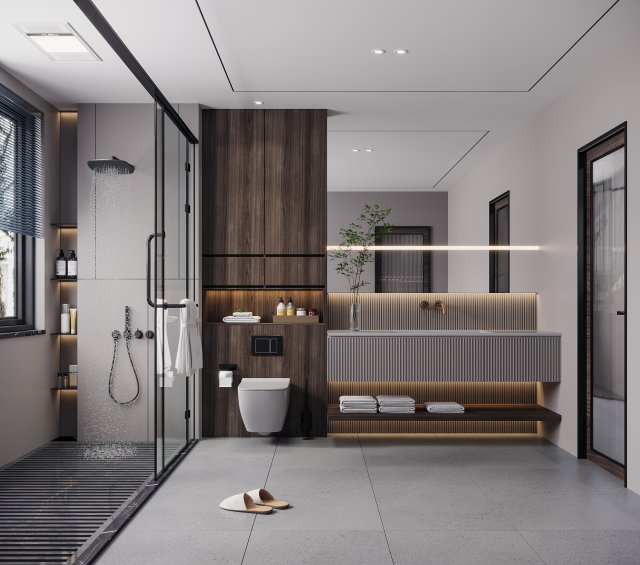 modern toilet bathroom 3D 모델 .c4d .max .obj .3ds .fbx .stl .blend 