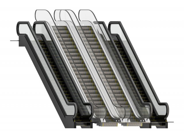 modern elevator and escalator 3D 模型 .c4d .max .obj .3ds .fbx .stl .blend 