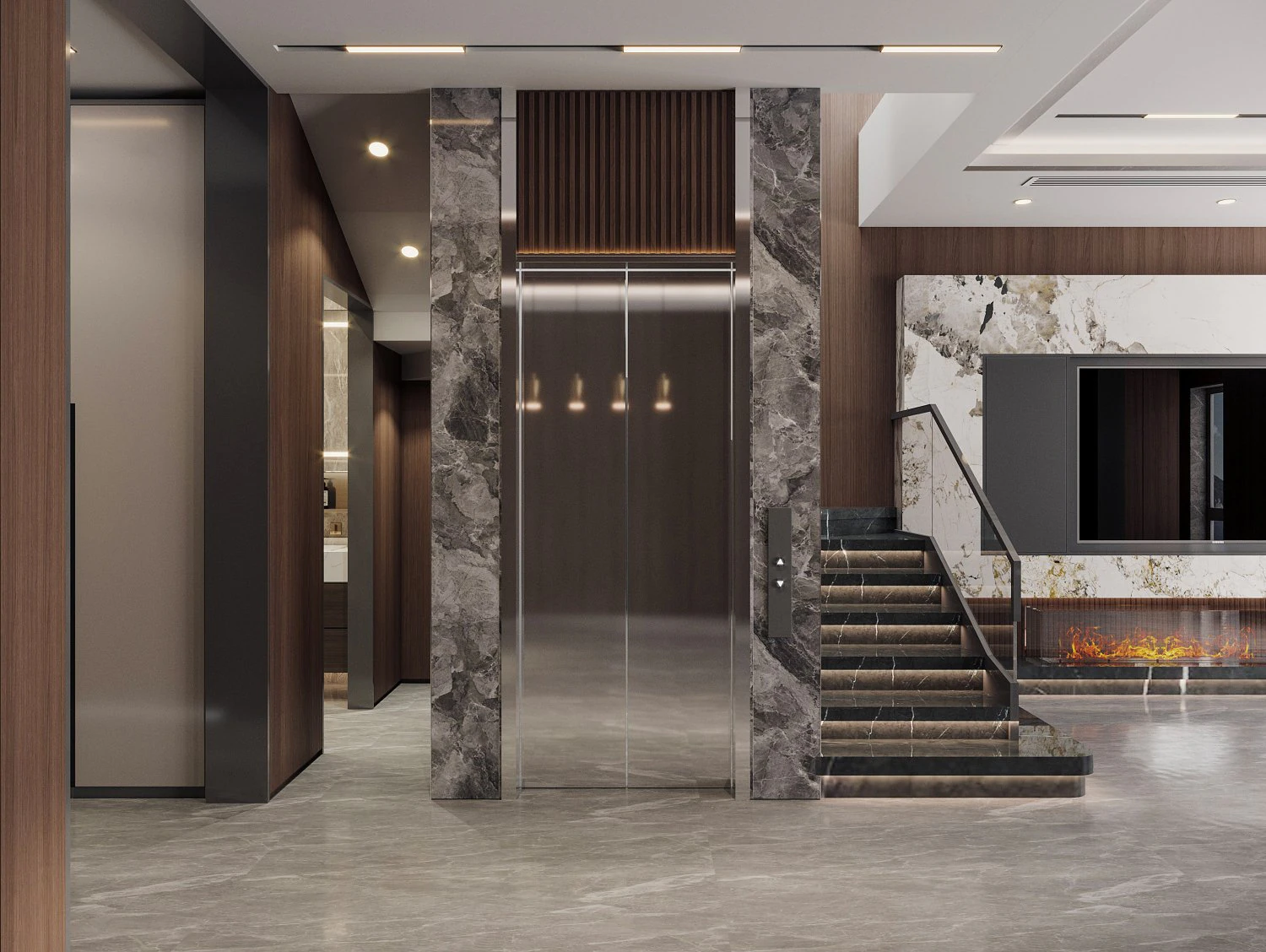 modern staircase 3D Model .c4d .max .obj .3ds .fbx .stl .blend