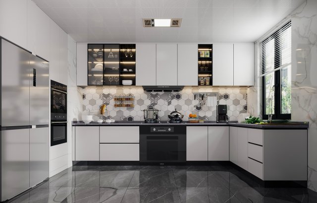 modern kitchen 3D Model .c4d .max .obj .3ds .fbx .stl .blend