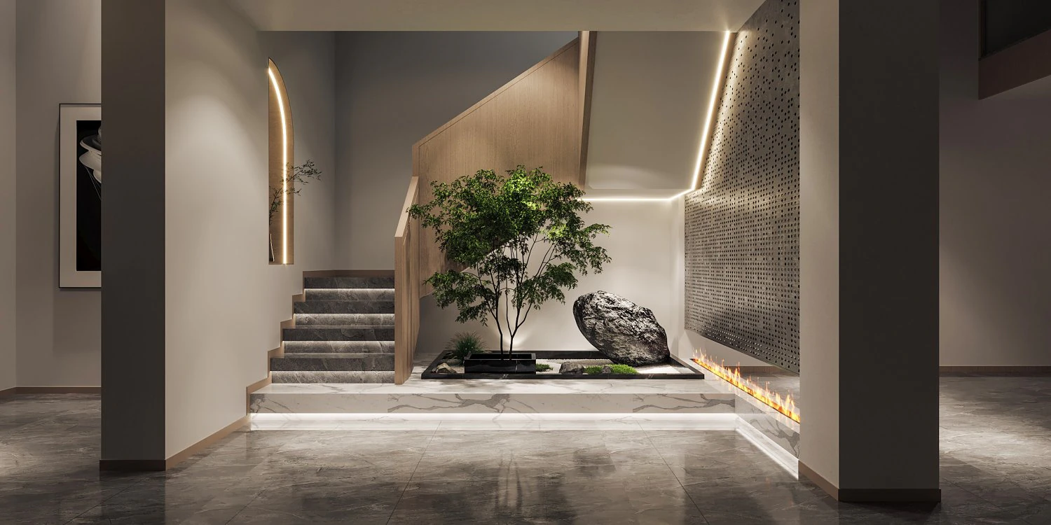 modern staircase 3D Model .c4d .max .obj .3ds .fbx .stl .blend 