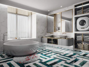 현대 화장실 욕실 3D 모델