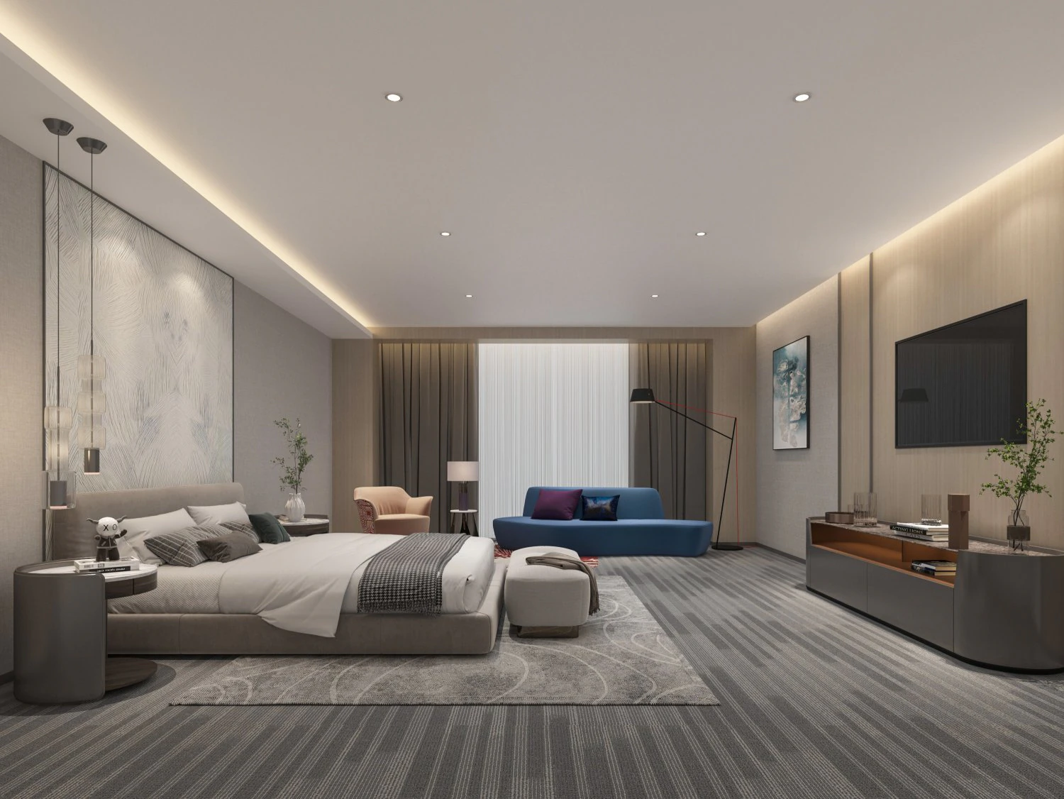 modern hotel rooms 3D Model .c4d .max .obj .3ds .fbx .stl .blend 