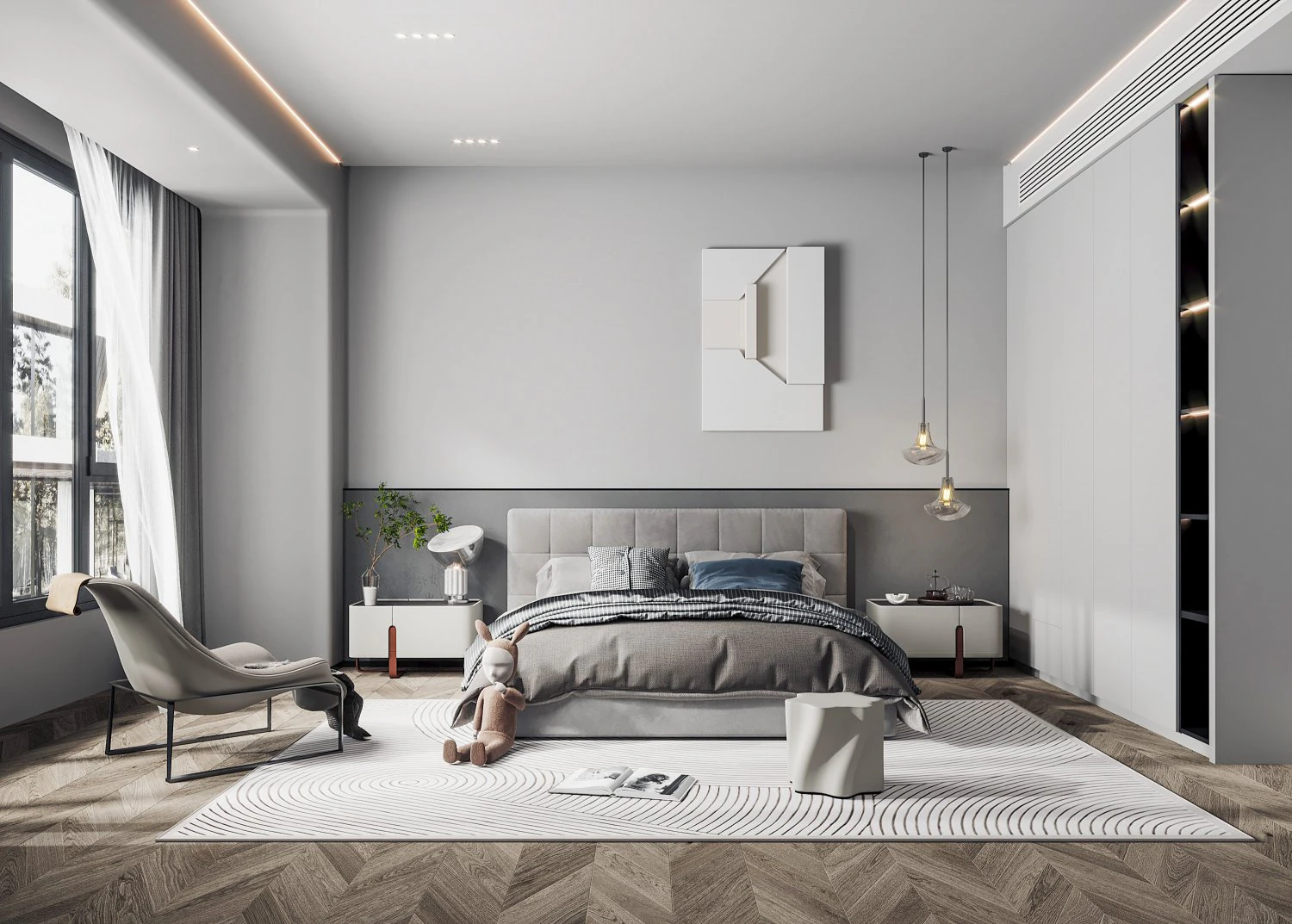 modern bedroom 3D Model .c4d .max .obj .3ds .fbx .stl .blend 