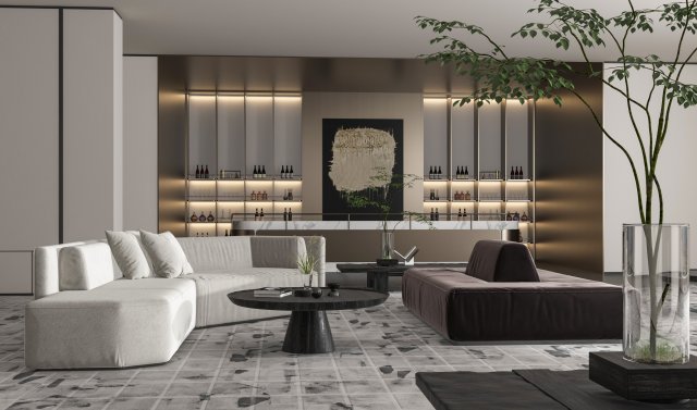 modern reception room 3D 模型 .c4d .max .obj .3ds .fbx .stl .blend 