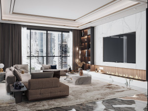 modern living room 3D Model