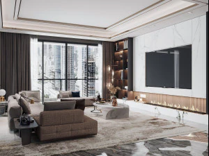 modern living room 3D Model