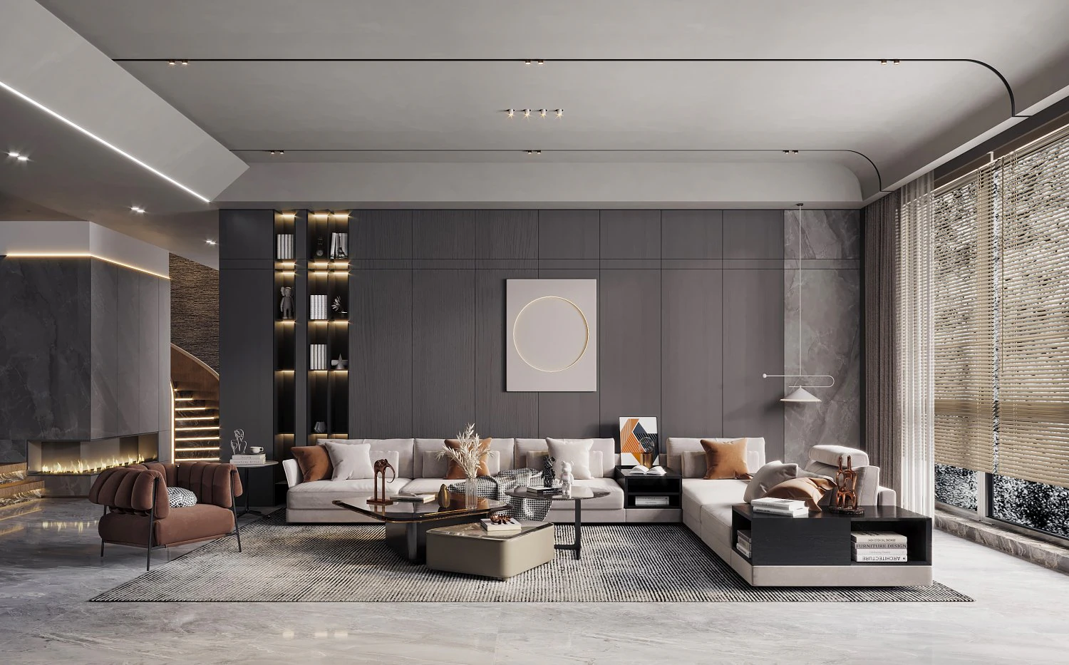 modern living room 3D Model .c4d .max .obj .3ds .fbx .stl .blend