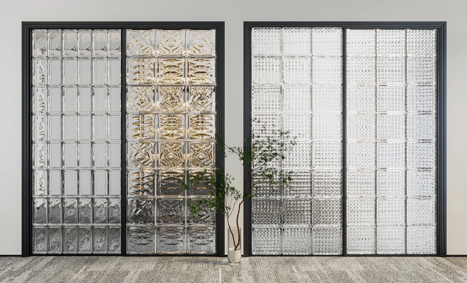 modern glass partition door 3D Model .c4d .max .obj .3ds .fbx .stl .blend