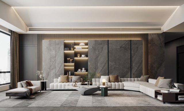 modern living room Modèle 3D .c4d .max .obj .3ds .fbx .stl .blend 
