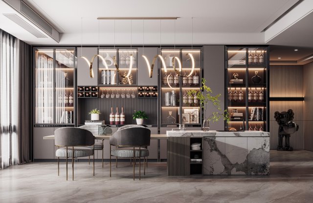 modern restaurant 3D Model .c4d .max .obj .3ds .fbx .stl .blend 