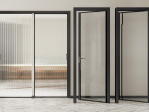 modern glass partition door Modelo 3D