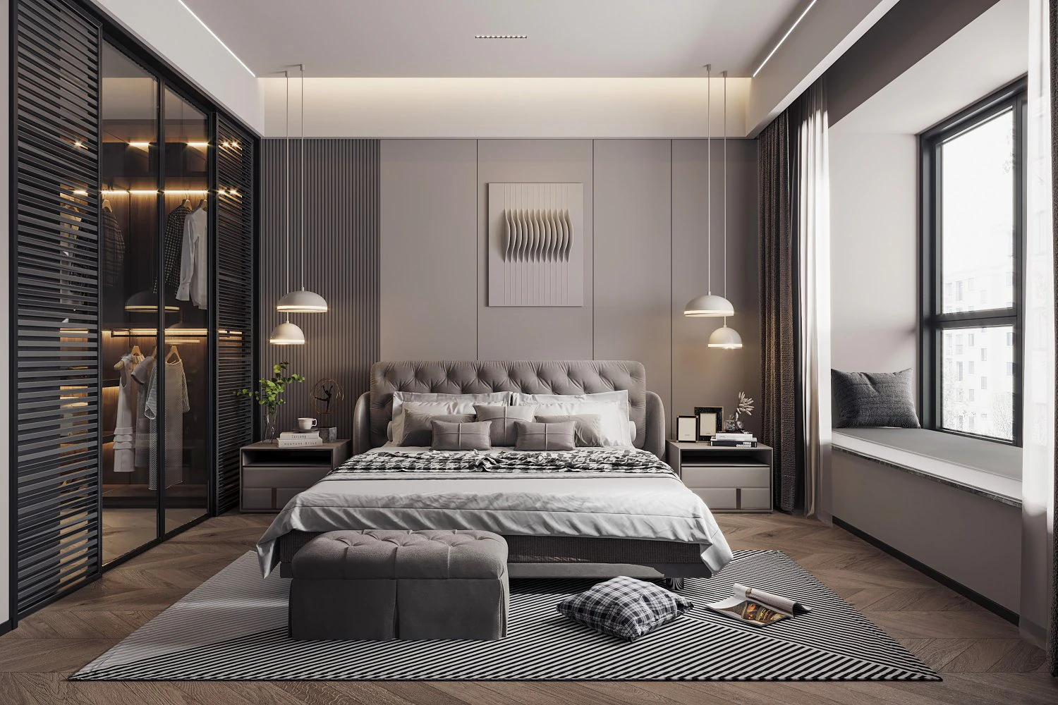 modern bedroom 3D Model .c4d .max .obj .3ds .fbx .stl .blend 