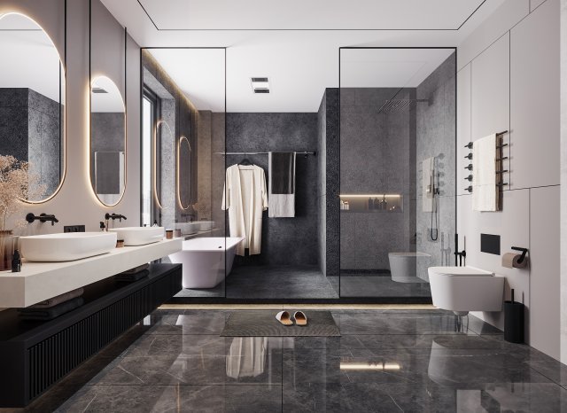 modern toilet bathroom 3D Model .c4d .max .obj .3ds .fbx .stl .blend 