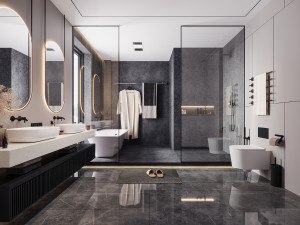 modern toilet bathroom 3D 模型