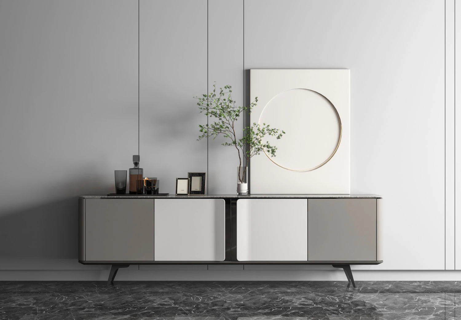 modern tv cabinet 3D Model .c4d .max .obj .3ds .fbx .stl .blend 