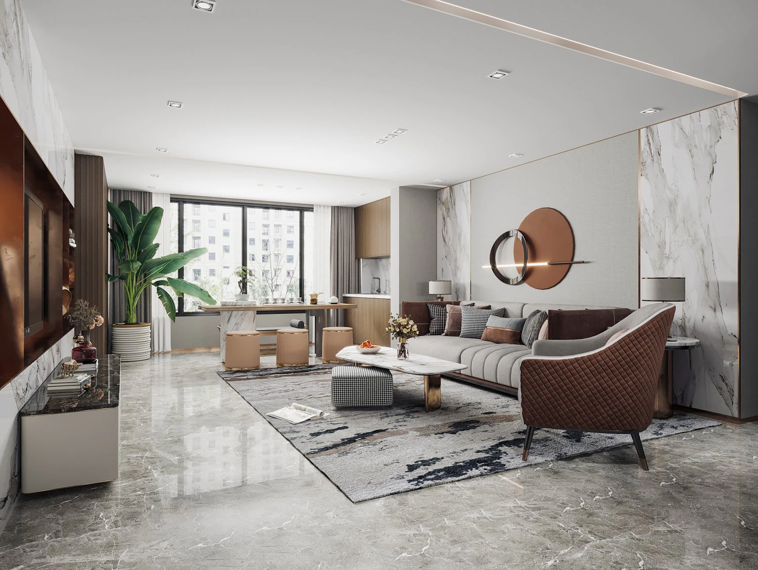 modern living room 3D Model .c4d .max .obj .3ds .fbx .stl .blend 