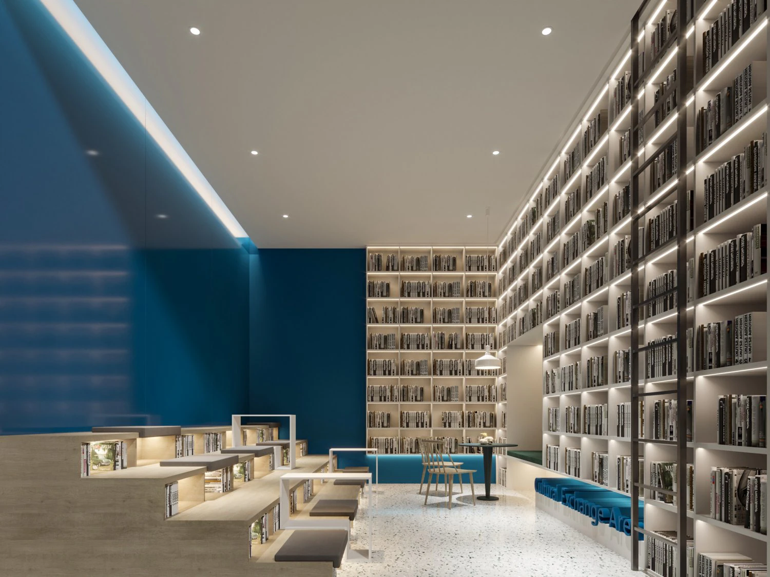 modern library 3D Model .c4d .max .obj .3ds .fbx .stl .blend 