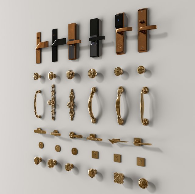 modern door handle Model 3D .c4d .max .obj .3ds .fbx .stl .blend 