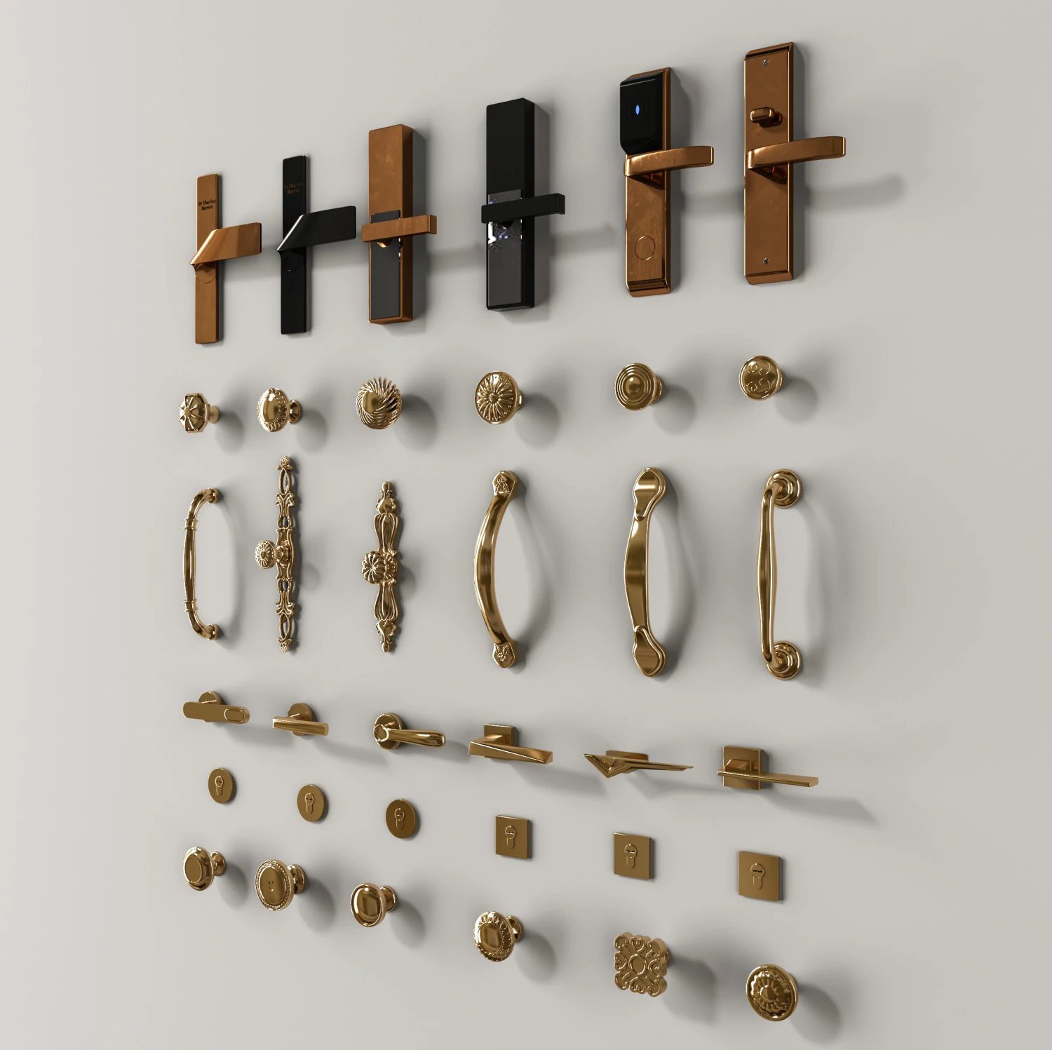 maniglia per porta moderna Modello 3D .c4d .max .obj .3ds .fbx .stl .blend 