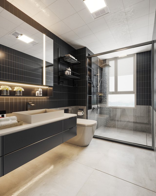 modern toilet bathroom Modelo 3D .c4d .max .obj .3ds .fbx .stl .blend 