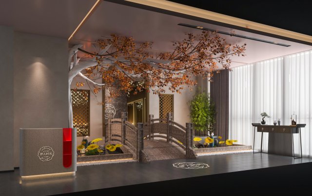 modern restaurant 3D Model .c4d .max .obj .3ds .fbx .stl .blend