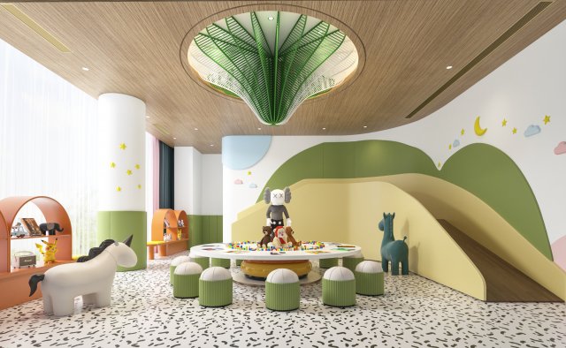 modern kindergarten 3D Модель .c4d .max .obj .3ds .fbx .stl .blend 