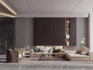 modern oturma odası 3D Model