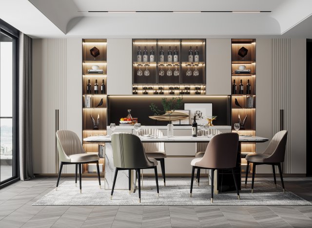 modern restaurant 3D Modell .c4d .max .obj .3ds .fbx .stl .blend