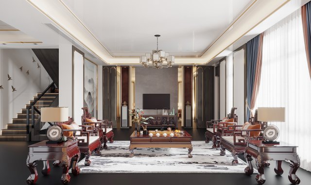 modern living room Modelo 3D .c4d .max .obj .3ds .fbx .stl .blend 