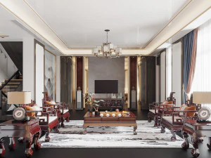 현대적인 거실 3D 모델