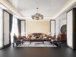 modern living room 3D Model