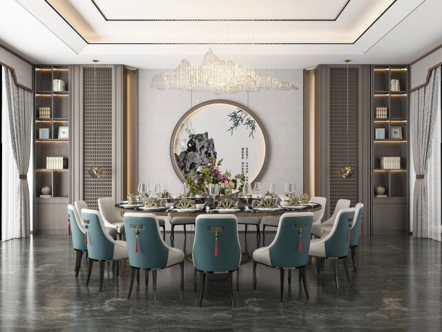 modern restaurant Model 3D .c4d .max .obj .3ds .fbx .stl .blend 