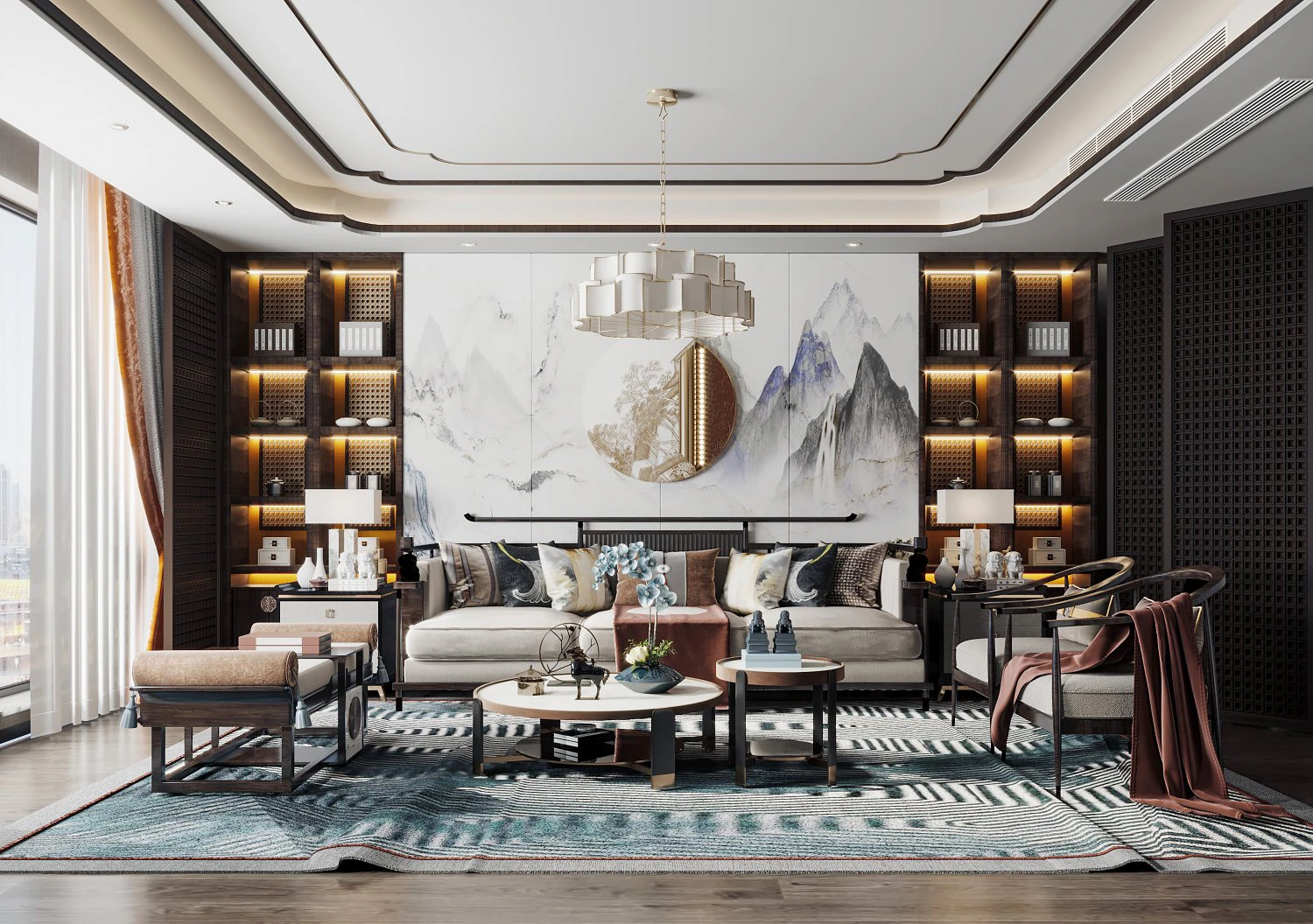 modern living room 3D Model .c4d .max .obj .3ds .fbx .stl .blend 