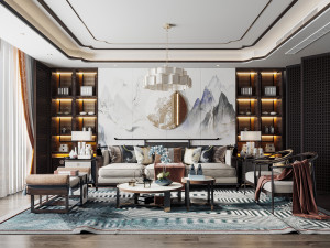 modern living room 3D Model