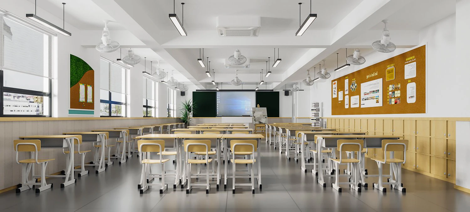 modern classroom 3D Model .c4d .max .obj .3ds .fbx .stl .blend 
