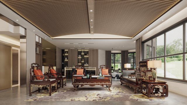 modern living room 3D Model .c4d .max .obj .3ds .fbx .stl .blend