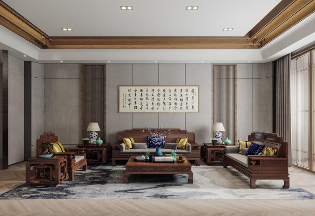 modern living room 3D Model .c4d .max .obj .3ds .fbx .stl .blend 