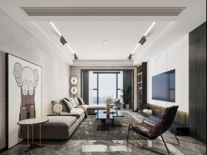 modern living room 3D मॉडल