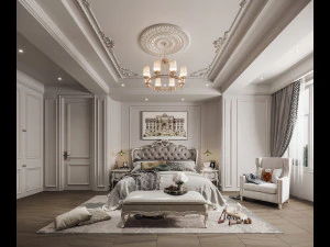 camera da letto americana Modello 3D