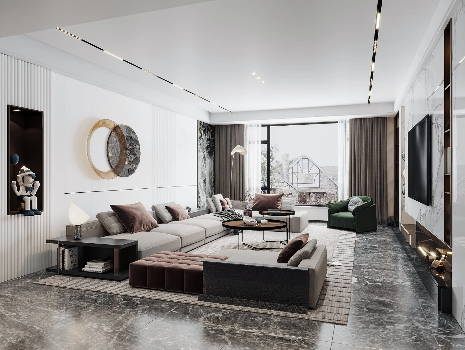modern living room 3D Model .c4d .max .obj .3ds .fbx .stl .blend 