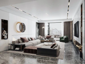 modern living room 3D Model