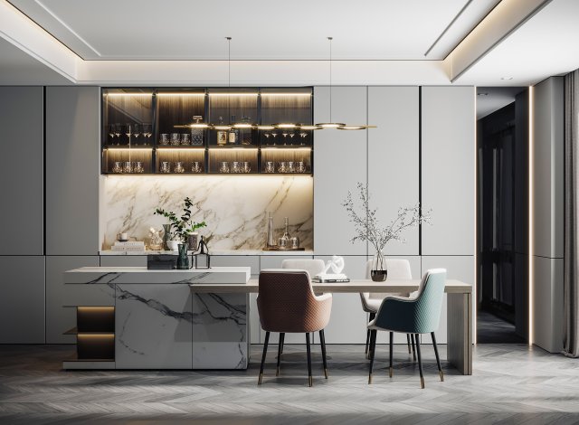 modern restaurant 3D Model .c4d .max .obj .3ds .fbx .stl .blend 