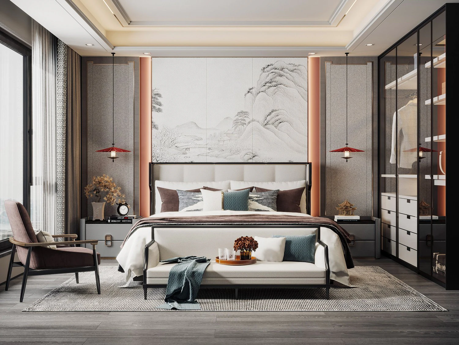 modern bedroom 3D Model .c4d .max .obj .3ds .fbx .stl .blend 
