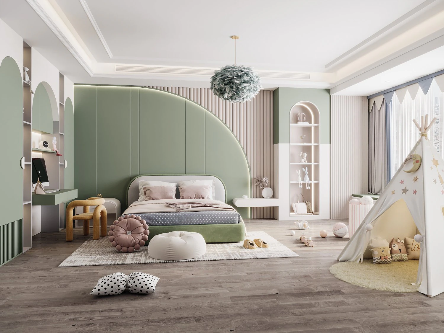 modern children room bedroom 3D Model .c4d .max .obj .3ds .fbx .stl .blend 