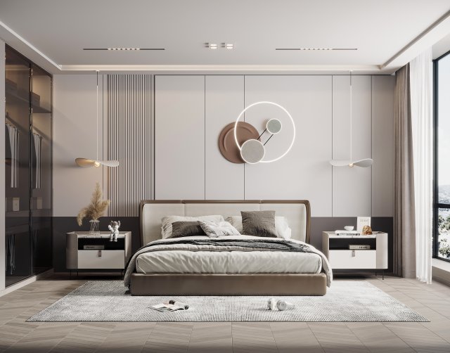 modern bedroom Modelo 3D .c4d .max .obj .3ds .fbx .stl .blend 