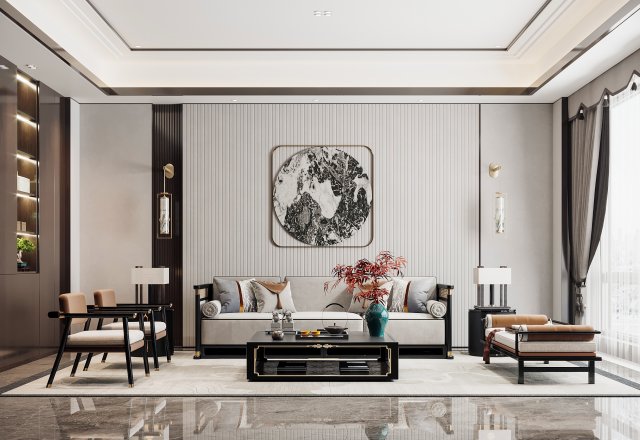modern living room Modelo 3D .c4d .max .obj .3ds .fbx .stl .blend 